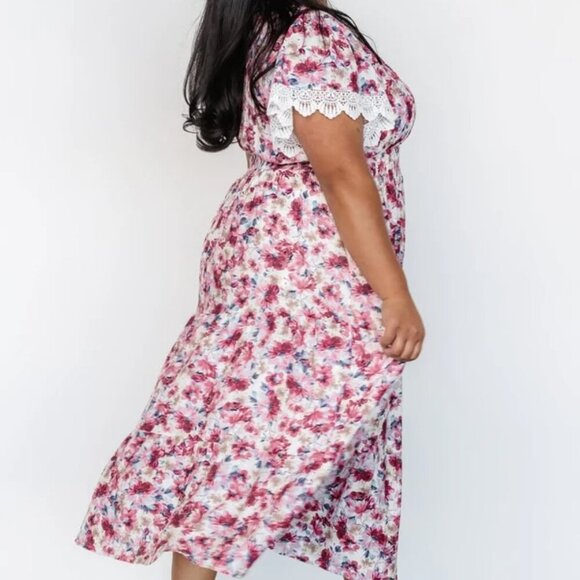 Baltic Born Aliyah Pink Floral Lace Sleeve Dress Sz 3XL - Picture 2 of 15